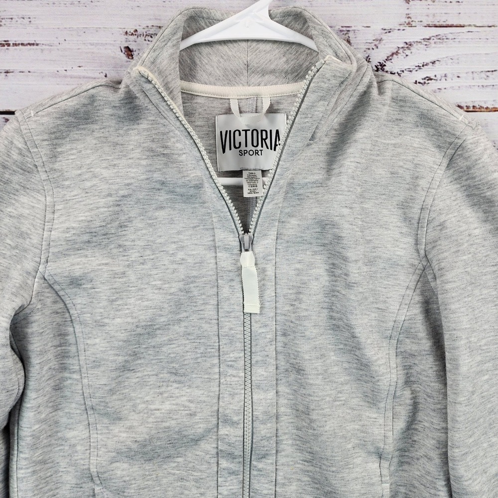 Victoria Sport Victoria's Secret Jacket XS Heathered Gray Full Zip Yoga Workout